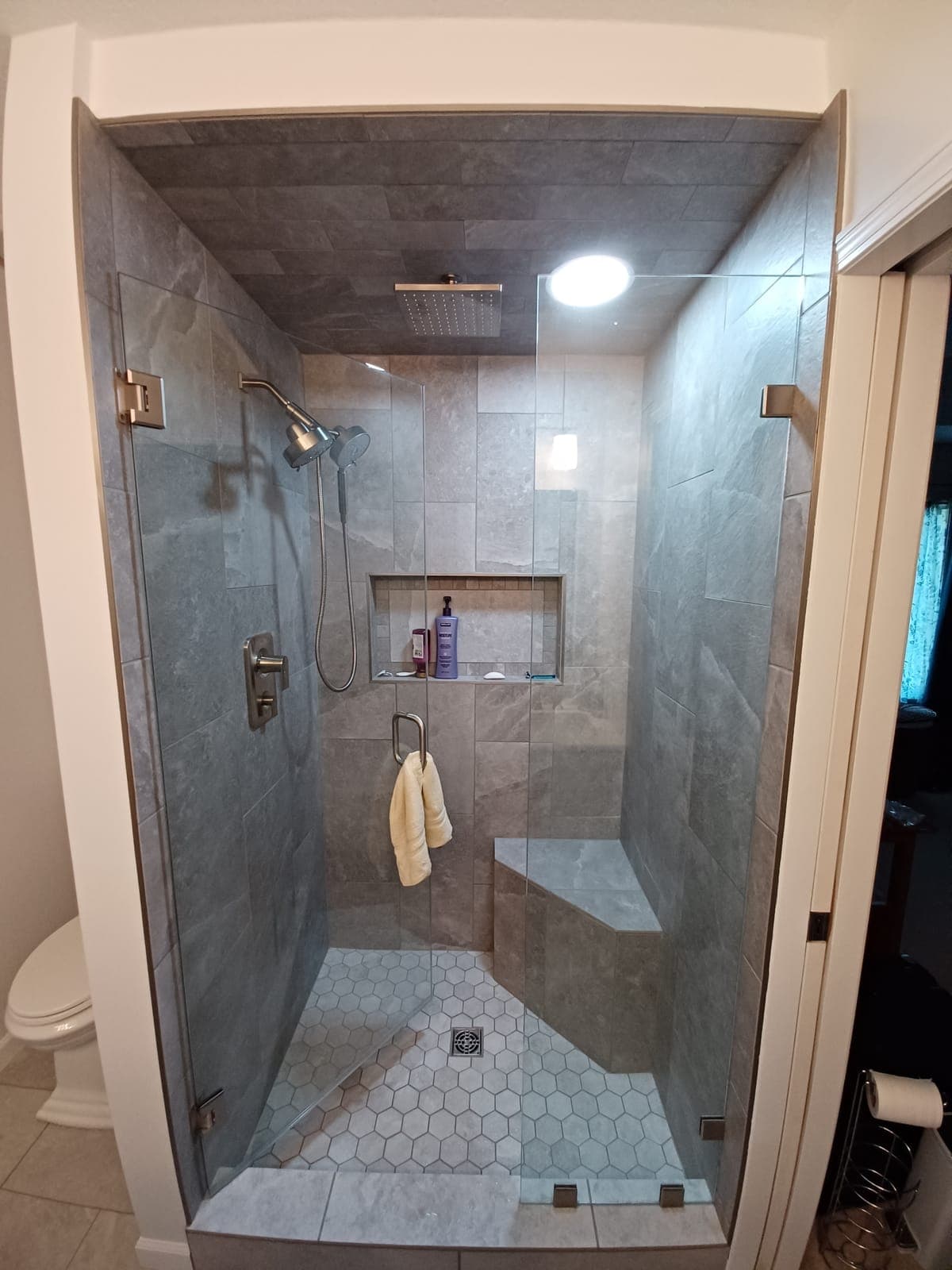 Completed bathroom remodel by Dorsett Does It